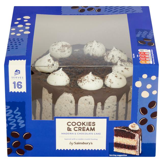 Sainsbury S Cookies Cream Madeira Chocolate Cake 1 07kg Serves 16 Sainsbury S