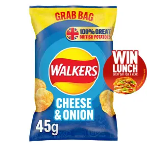 Walkers Cheese & Onion Crisps 45g