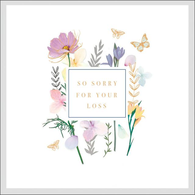 Sainsburys Sainsbury's Sympathy, Sorry for your Loss, Thinking of you Floral Design Greeting Card