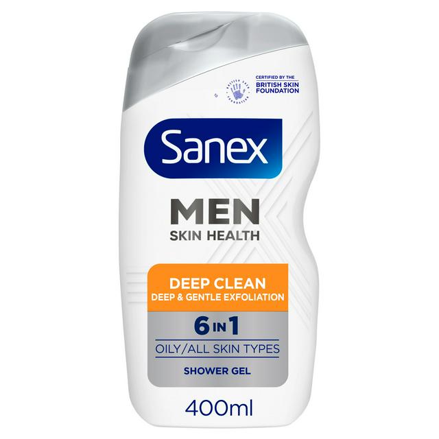 Sanex 400ml Men Skin Health Deep Clean Shower Gel - gallery image 1