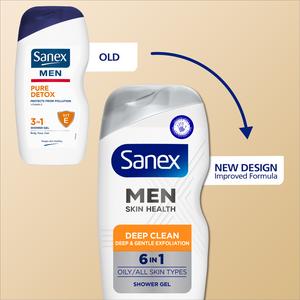Sanex 400ml Men Skin Health Deep Clean Shower Gel - gallery image 3