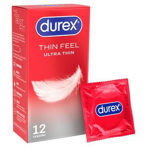 Durex Thin Feel Ultra Thin Condoms Regular Fit 12 Pack 