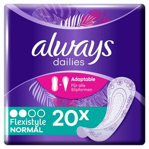 Always Dailies Fresh & Protect Flexistyle Panty Liners Normal x 20