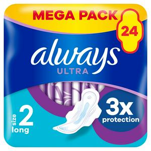 Always Ultra Night Protection Sanitary Pads With Wings Menstrual Cycle X10