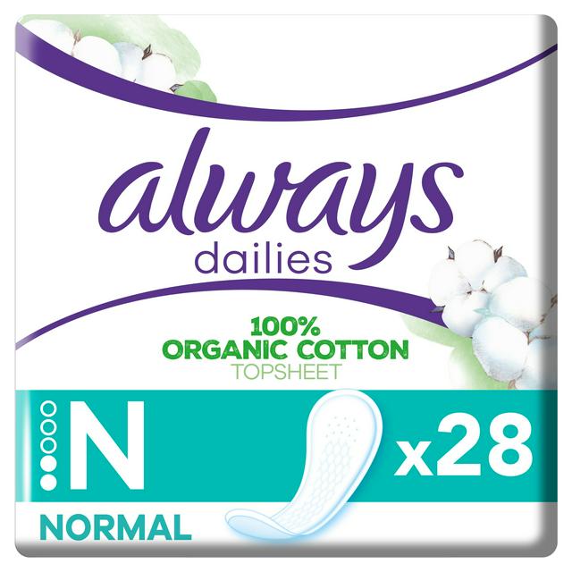 Always Dailies Organic Cotton Protection Panty Liners Normal x28