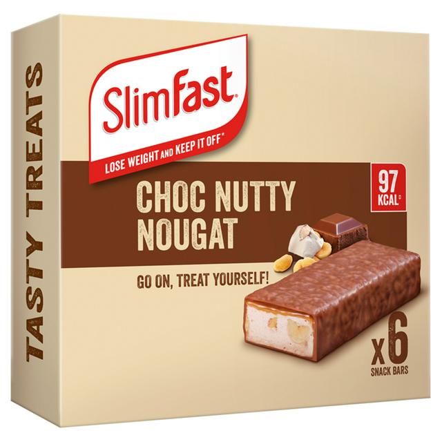 SlimFast Chocolate Nutty Nougat Bars 6x25g