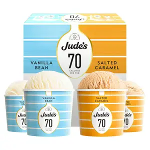 Jude's Low Calorie Vanilla Bean And Salted Caramel Ice Cream Mini Pots 4x95ml