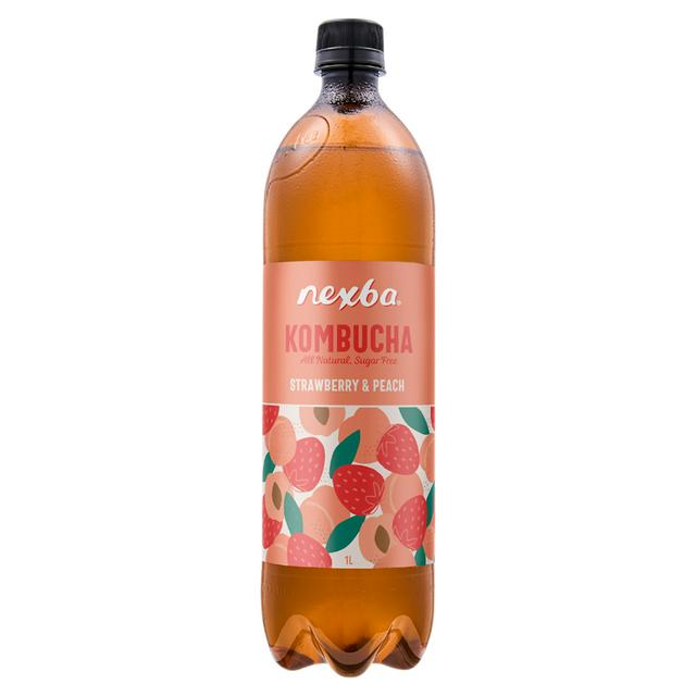 NEXBA Strawberry & Peach Kombucha Drink 1 Litre
