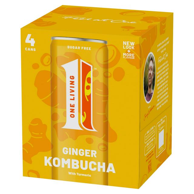 No.1 Living Sugar Free Kombucha Ginger with Turmeric 4x250ml £4