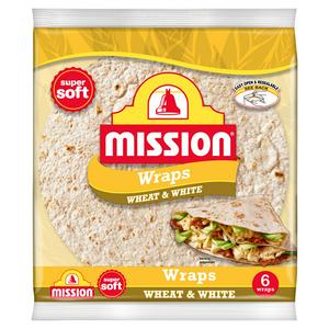 Mission 6 x Wheat & White Tortilla Wraps 367g - video