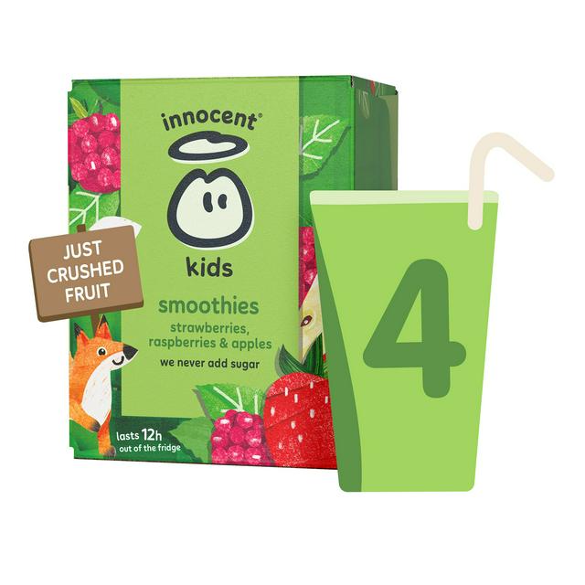 Innocent Kids Smoothies, Strawberries, Raspberries & Apples with Vitamins  4x150ml | Sainsbury's