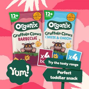 Organix 4 x 15g 12+ Months BBQ Gruffalo Claws Toddler Multipack Snacks - gallery image 4