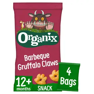 Organix BBQ Gruffalo Claws Toddler Snack Multipack 12 months+ 4x15g