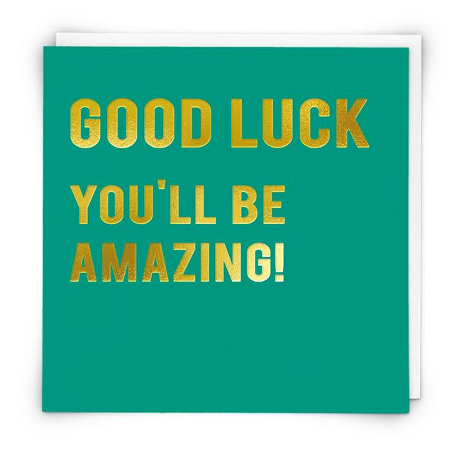 Redback Cards Good Luck Card Amazing Gold Foil Bright Greeting
