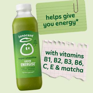 Innocent Green Energise, Kiwi, Cucumber, Apple & Matcha Super Smoothie with Vitamins 750ml - gallery image 2