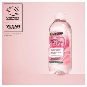 Garnier Micellar Rose Water Facial Cleanser for Dull Skin Cleanse & Glow 400ml - gallery image 3
