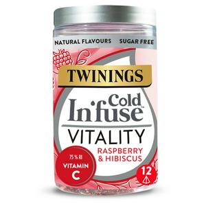 Twinings Cold In'fuse Vitality with Raspberry, Hibiscus & Vitamin C, 12 Infusers