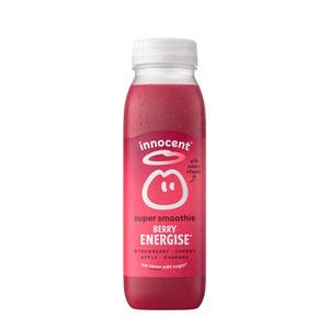 Innocent Berry Energise Super Smoothie Strawberry, Cherry, Apple & Guarana with Vitamins 300ml - gallery image 2