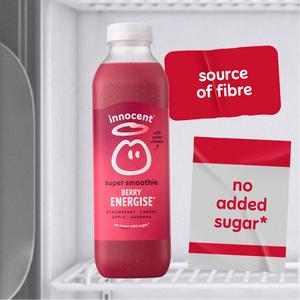 Innocent Berry Energise Super Smoothie Strawberry, Cherry, Apple & Guarana with Vitamins 300ml - gallery image 4