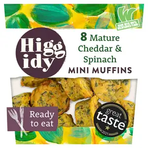 Higgidy Cheddar & Spinach Mini Muffins x8 160g