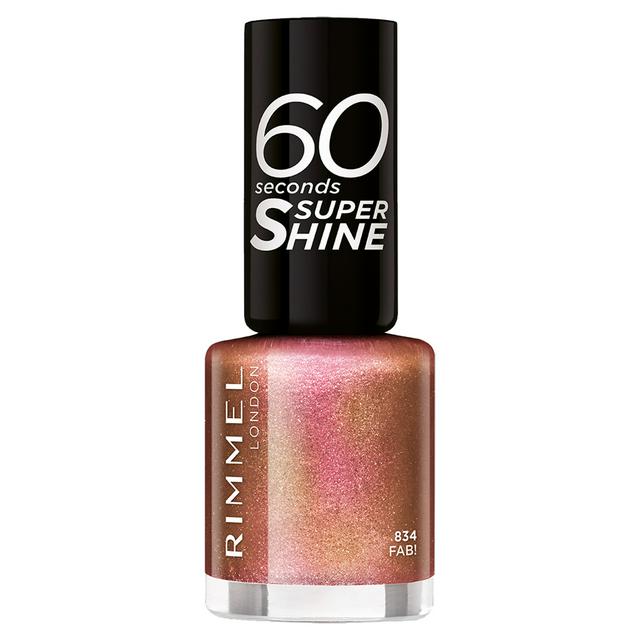 Rimmel 60 Seconds Glitter Nail Polish Gold 8ml - gallery image 1