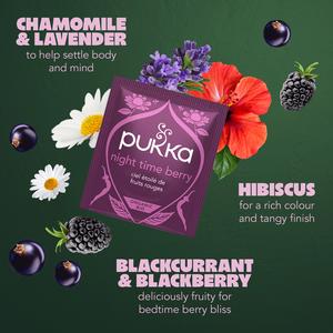 Pukka Organic Night Time Berry Herbal Tea Home Compostable Sleep Tea Bags x20 - gallery image 2