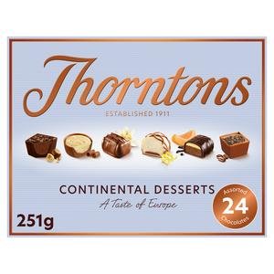 Thorntons 251g Continental Desserts Milk White & Dark Chocolate Gift Box