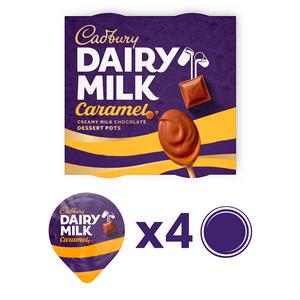 Cadbury Dairy Milk Caramel 4 x 60g Creamy Milk Chocolate Dessert Pots - gallery image 2