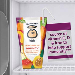 Innocent Kids Mangoes, Peaches & Apricots Super Smoothies 4 x 150ml - gallery image 2