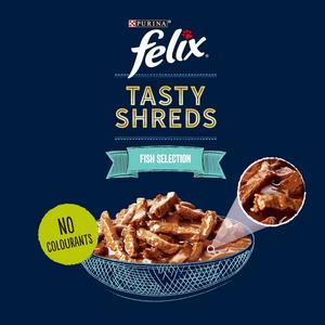 Felix Tasty Shreds Fish Selection in Gravy Wet Cat Food 12 x 80g - gallery image 3