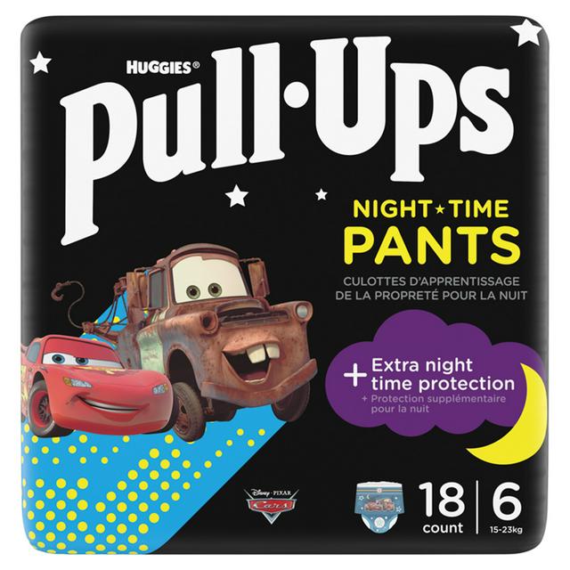 Huggies Pull Ups Trainers Boys Night Time Nappy Pants Age 2-4 Years Nappies  Size 6, 15-23kg x18