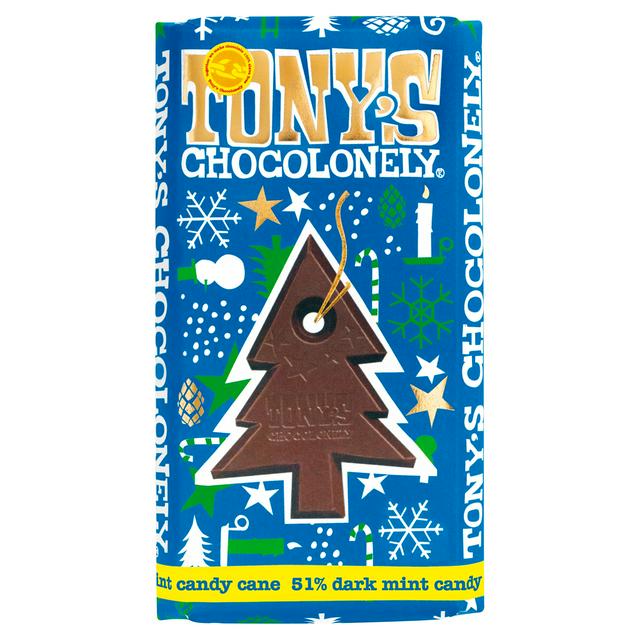 Tony's Chocolonely Fairtrade Dark Chocolate Mint Candy Cane 180g - gallery image 1
