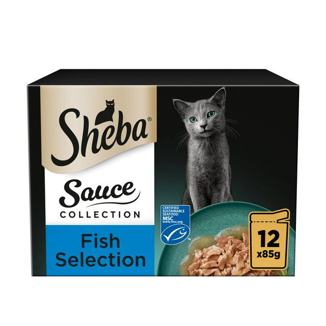 Sheba Fine Flakes Cat Food Pouches Fish in Gravy 12x85g