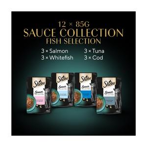 Sheba Sauce Collection 12 x Fish Selection Adult Wet Cat Food Pouch 85g - gallery image 5
