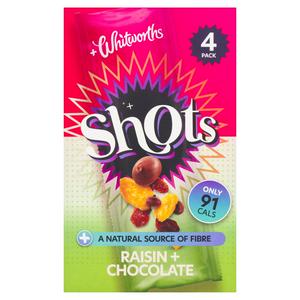 Whitworths Shots 4 Snack Pack Raisin & Chocolate 4x25g