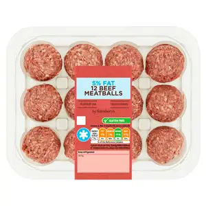 Sainsbury's British or Irish 5% Fat 12 Beef Meatballs 350g