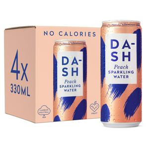 Dash Water Peach Infused Sparkling Water 4x330ml