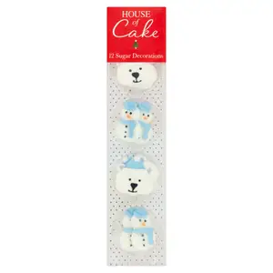 House of Cake Snowman Polar Bear Sugar Decorations x12