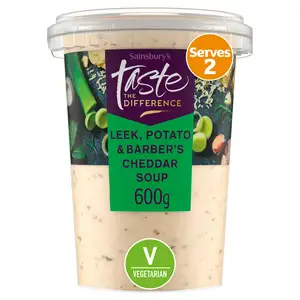 Sainsbury's Leek & Barbers Cheddar Soup, Taste the Difference 600g (Serves 2)