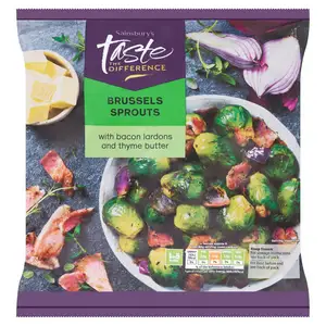 Sainsbury's Brussels Sprouts with Bacon Lardons & Thyme Butter, Taste the Difference 500g