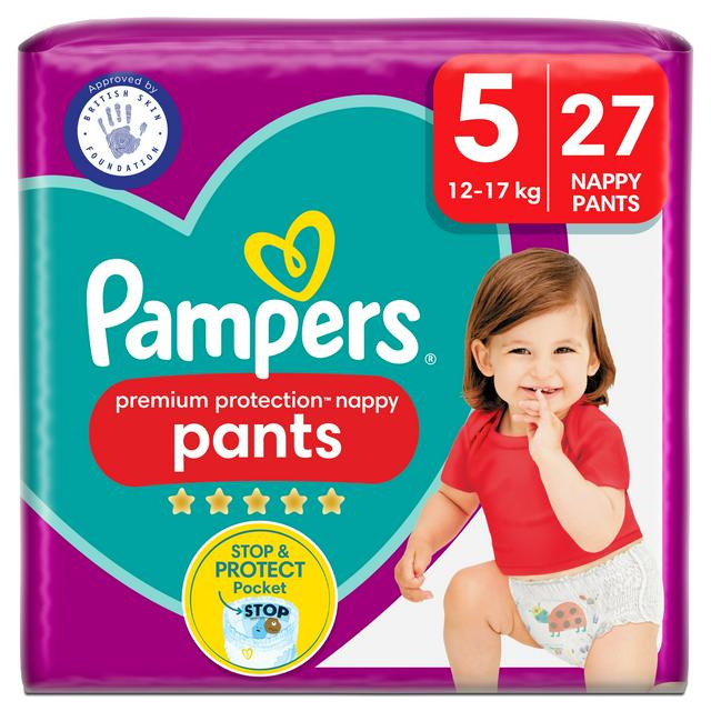 Pampers Baby Nappy Pants Size 5 (12-17kg/ 27-38Lb), Active Fit, 136  Nappies, MONTHLY SAVINGS PACK, Pampers� Trusted Fit and Comfort For Your  Wild Child : : Baby Products