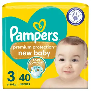 Pampers Premium Protection New Baby Nappies Essential Pack Size 3, 6kg-10kg x42