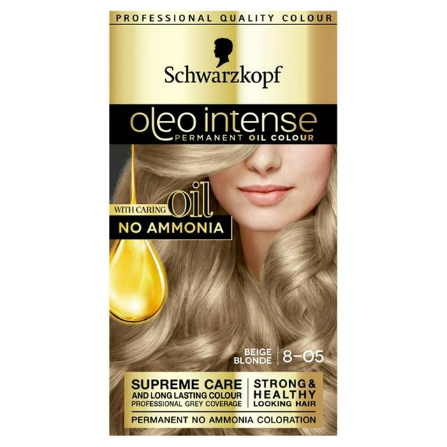 Schwarzkopf Oleo Intense 8-05 No Ammonia Permanent Hair Dye Beige Blonde |  Sainsbury's