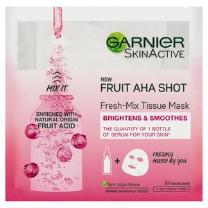 Garnier Fresh-Mix Smoothing Face Sheet Mask Fruit AHA for Fine Lines & Dull Skin 33g