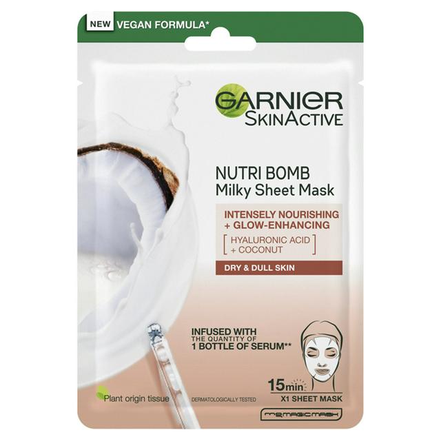 Garnier Nutri Bomb Milky Face Sheet Mask Coconut & Acid for Hydrated Glowing 28g | Sainsbury's