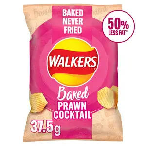 Walkers Oven Baked Prawn Cocktail Flavoured Crisp Snacks 37.5g