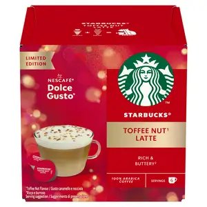 Starbucks by Nescafe Dolce Gusto Toffee Nut Latte, Limited Edition Coffee Pods x 12