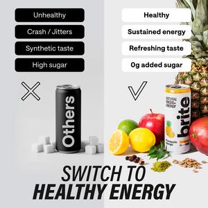 Brite Natural Focus + Energy Sparkling Pineapple Mango 330ml - gallery image 5