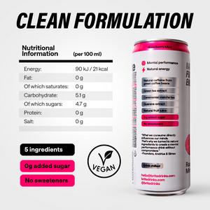 Brite Natural Focus + Energy Sparkling Raspberry Mint 330ml - gallery image 2