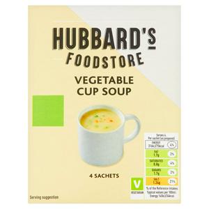 Hubbard's Foodstore Vegetable Cup Soup x4 18g